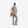 Le City hobo-veske for kvinner, medium, i kamelfarge
