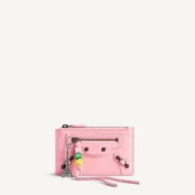 Le City lang mynt- og kortholder for kvinner i vintage rosa