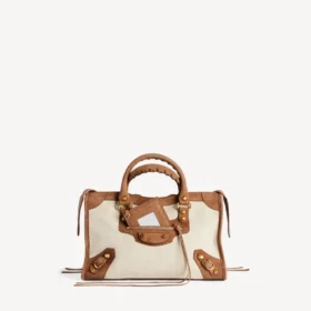 Le City-veske for kvinner, liten, i beige/kamel