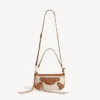 Le City-veske for kvinner med stropp i beige/kamel