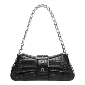 Lindsay liten skulderveske med krokodillepreg «Black» 701141210C91000
