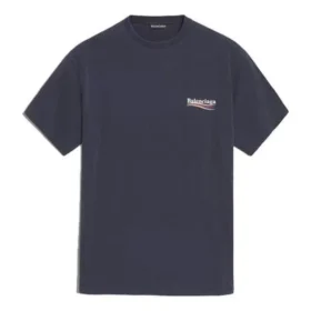 Logo-mønster, kort ermet, unisex, marineblå 556150TAV444128