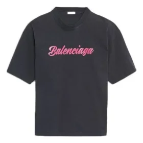 Logo-trykk, kort ermet, unisex, svart 583098TFV598465