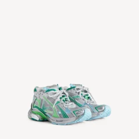 Runner-sneaker for menn i grått/grønt/blått