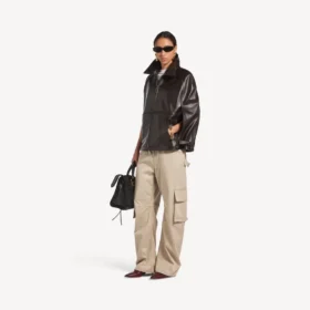 Løse cargo-bukser for damer i beige