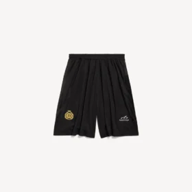 Løse fotballshorts for menn i svart