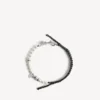 Malibu perlearmbånd/choker i svart/hvitt/skinnende sølv