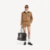 Mini-bomullsskjørt for kvinner i beige