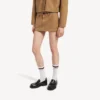 Mini-bomullsskjørt for kvinner i beige