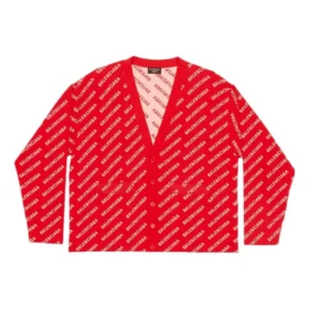 Mini-cardigan med logo over hele «Red White» 699822T32336090