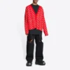 Mini-cardigan med logo over hele «Red White» 699822T32336090