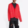 Mini-cardigan med logo over hele «Red White» 699822T32336090