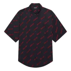 Minimal kortærmet skjorte «Black Red» 658841TKO521076