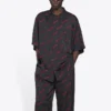 Minimal kortærmet skjorte «Black Red» 658841TKO521076