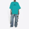 Mosaikk-logo BB-alfabet, løse hull, slitt utseende, kort ermet, unisex, blå 651795TKVF53660