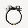Nano-bånd-choker for kvinner i svart/skinnende gull