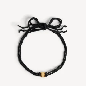 Nano-bånd-choker for kvinner i svart/skinnende gull