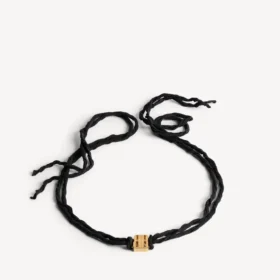 Nano-bånd-choker for kvinner i svart/skinnende gull
