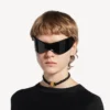 Nano-bånd-choker for kvinner i svart/skinnende gull