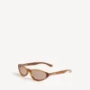 Neo runde solbriller i blond stripet havana