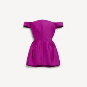 Off-shoulder minikjole for damer i lilla