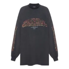 Offshore langermet T-skjorte, oversized «Black Faded» 739027TPVM81568