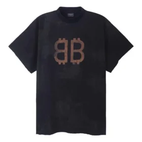 Oversized «Black Faded»-T-skjorte med kryptomotiv 739028TOVN81055