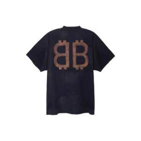 Oversized «Black Faded»-T-skjorte med kryptomotiv 739028TOVN81055