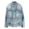 Oversized Cut-Up Ring-Denim-jakke «Blå» 697779TMW264437
