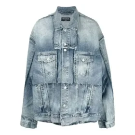 Oversized Cut-Up Ring-Denim-jakke «Blå» 697779TMW264437