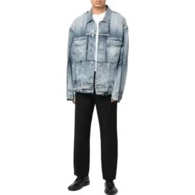 Oversized Cut-Up Ring-Denim-jakke «Blå» 697779TMW264437