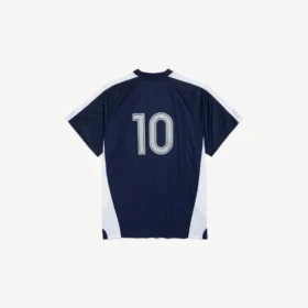 Oversized fotball-T-skjorte for menn i marineblå