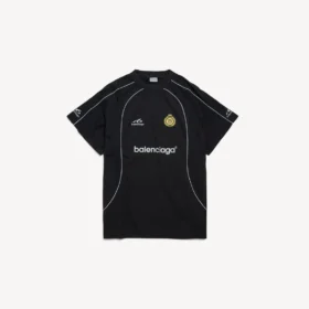 Oversized fotball-T-skjorte for menn i svart