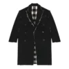 Oversized frakk med rå kanter og buffalo-mønster «Black White» 704487TMU181070