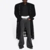 Oversized frakk med rå kanter og buffalo-mønster «Black White» 704487TMU181070