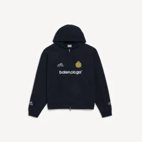 Oversized hettegenser med glidelås for menn i svart Oversized hettegenser med glidelås for menn i svart