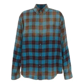 Oversized langermet skjorte i rutete flanell «Blue Red» 715030TMM116305
