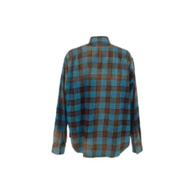 Oversized langermet skjorte i rutete flanell «Blue Red» 715030TMM116305