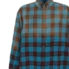 Oversized langermet skjorte i rutete flanell «Blue Red» 715030TMM116305