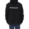 Oversized-parkas i teknisk stoff med jerseyinnsats «Black» 746450TOO321000