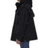 Oversized-parkas i teknisk stoff med jerseyinnsats «Black» 746450TOO321000