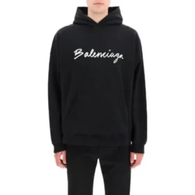 Oversized popover-hettegenser med skriftlogo «Black White» 674986TMVB51070 Oversized popover-hettegenser med skriftlogo «Black White» 674986TMVB51070