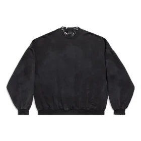 Oversized sweatshirt med rund hals og hull «Black Faded» 762718TPVD91055 Oversized sweatshirt med rund hals og hull «Black Faded» 762718TPVD91055