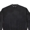 Oversized sweatshirt med rund hals og hull «Black Faded» 762718TPVD91055