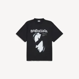 Oversized T-skjorte for menn med «Lady in Shades»-motiv i svart