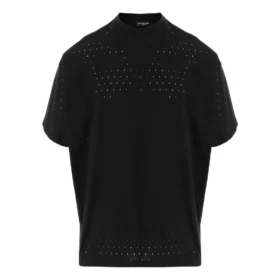 Oversized T-skjorte i mesh med rund hals «Black» 694576TMVD41000