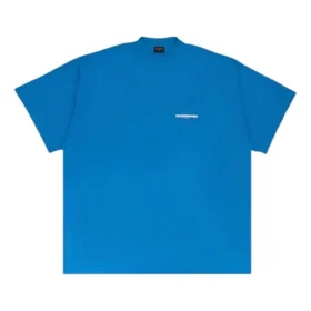 Oversized T-skjorte med gjennomstreket trykk «Blue» 712398TMVJ64024