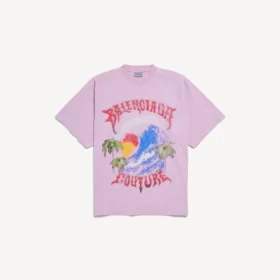 Oversized vintage-surfer-T-skjorte for damer i gammelrosa