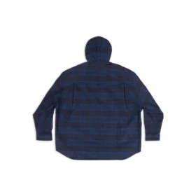 Overskjorte med hette i rutemønster «Blue Navy» 720109TNM354202