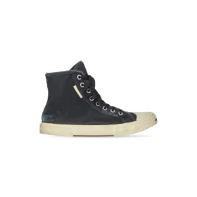 Paris High Top-Sneakers «Black Destroyed Denim and White Rubber» 688756W3RC11090